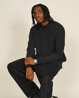 Casual Ringspun Combed 180 Acid Wash Oversize Extended Neck Long Sleeve T