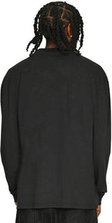 Casual Ringspun Combed 180 Acid Wash Oversize Extended Neck Long Sleeve T