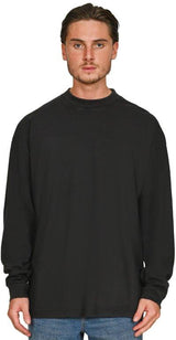 Casual Ringspun Combed 180 Acid Wash Oversize Extended Neck Long Sleeve Tall T