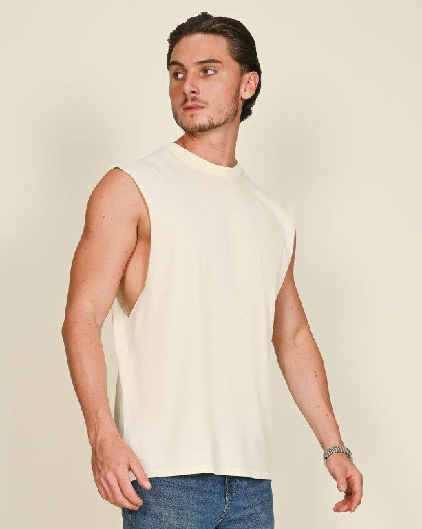 Casual Ringspun Core 150 Droparm Raw Edge Tank