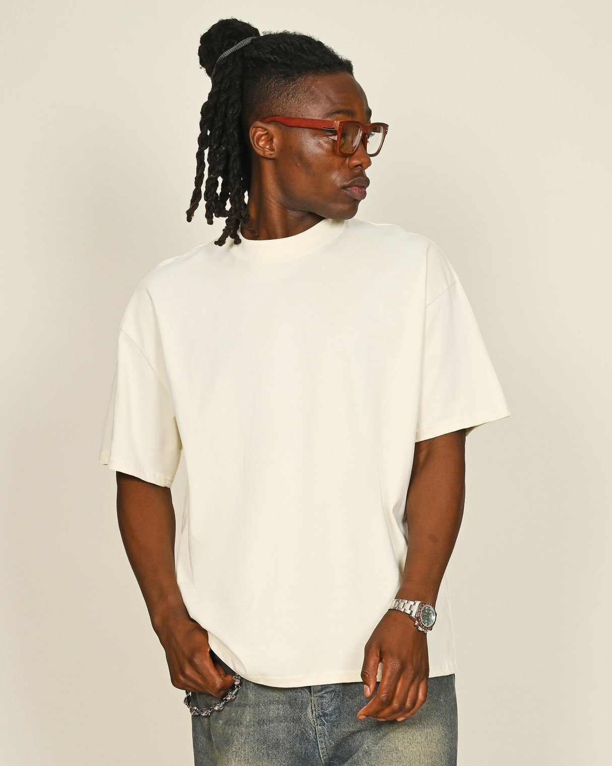 Casual Ringspun Combed 220 Oversize Extended Neck T