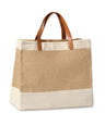Adley jute with faux leather tote