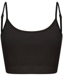 Women's sustainable fashion cropped cami top with adjustable straps