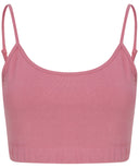 Women's sustainable fashion cropped cami top with adjustable straps