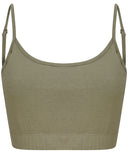 Women's sustainable fashion cropped cami top with adjustable straps