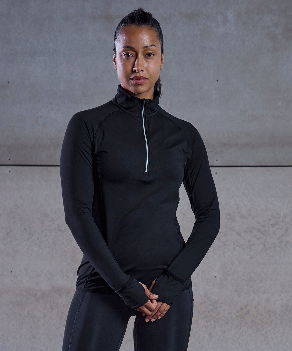 Women's long-sleeved ¼ zip top