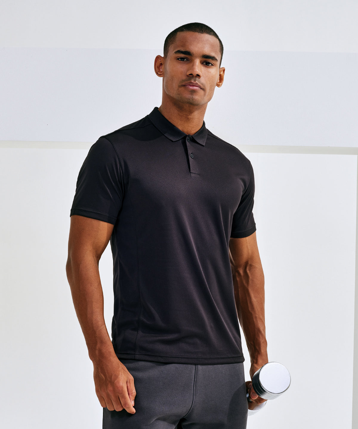 Mens textured recycled polo