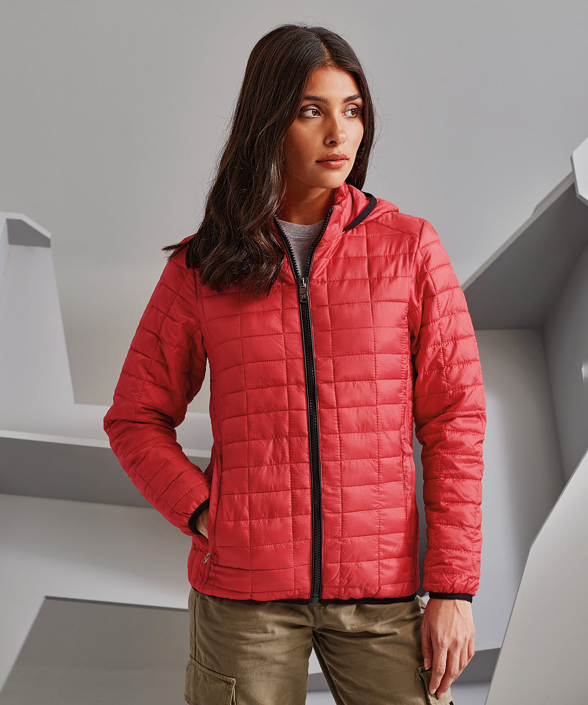 Women's honeycomb hooded jacket