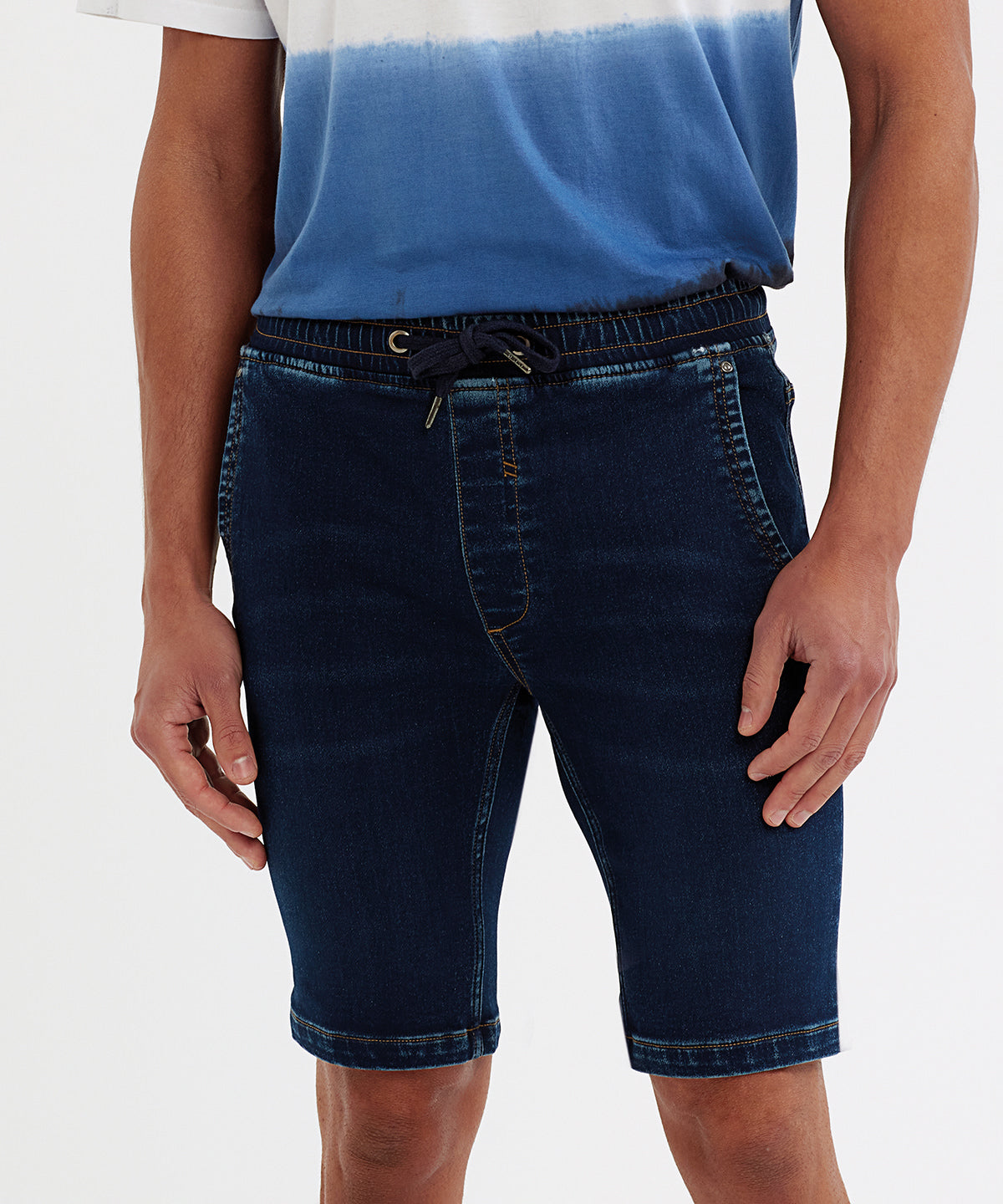 Men’s denim drawstring shorts