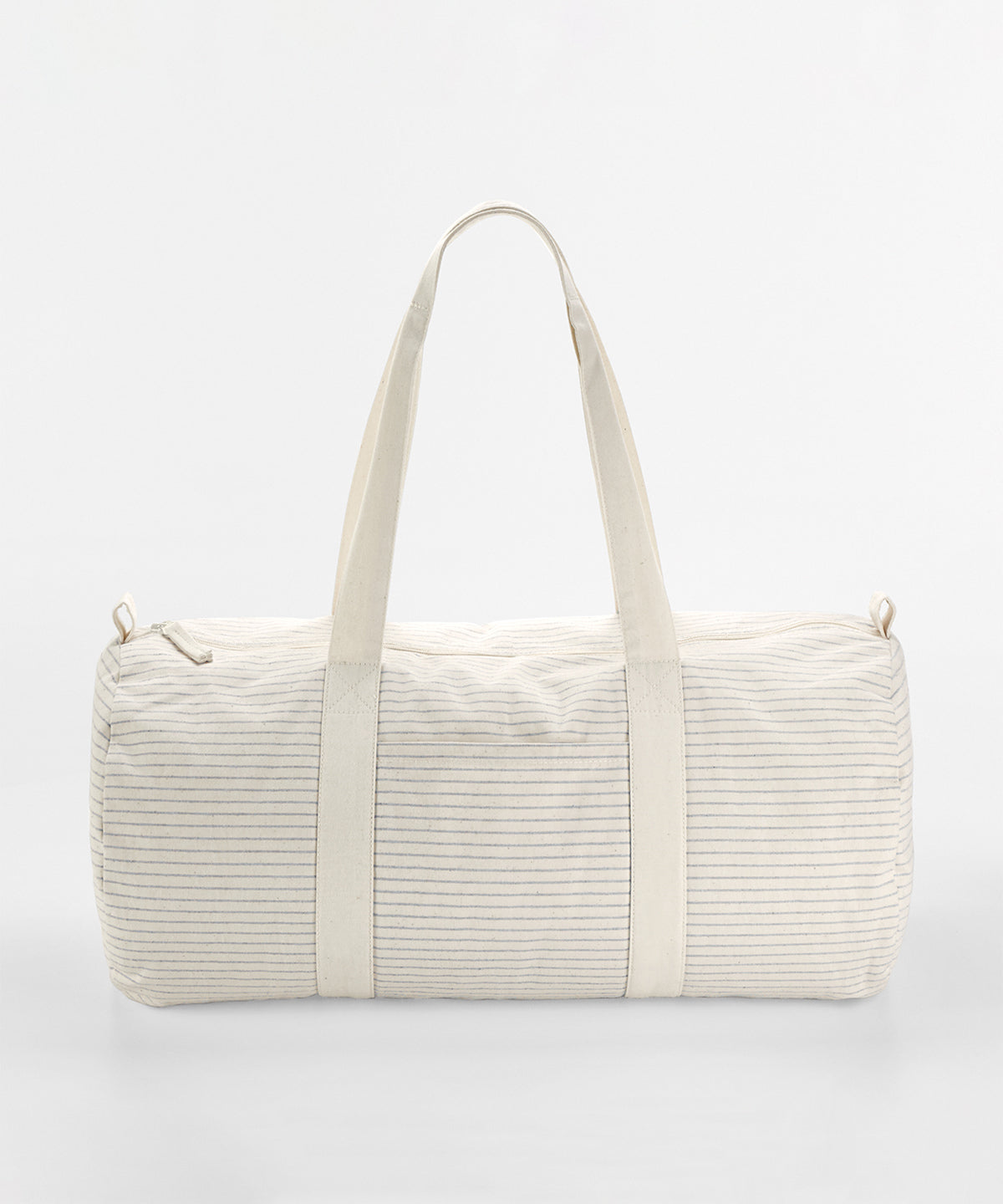 Striped organic cotton barrel bag