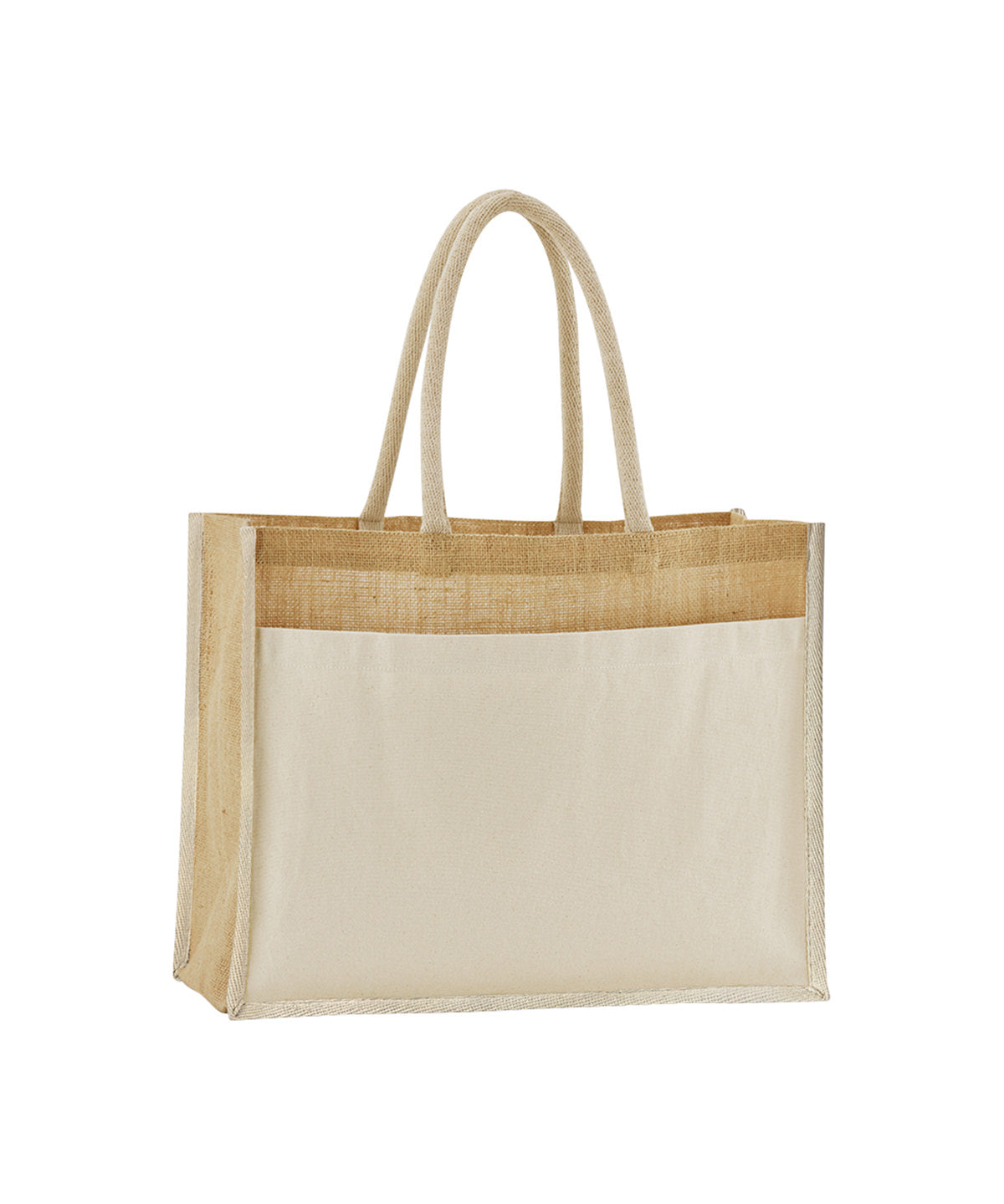 Cotton pocket natural starched jute shopper